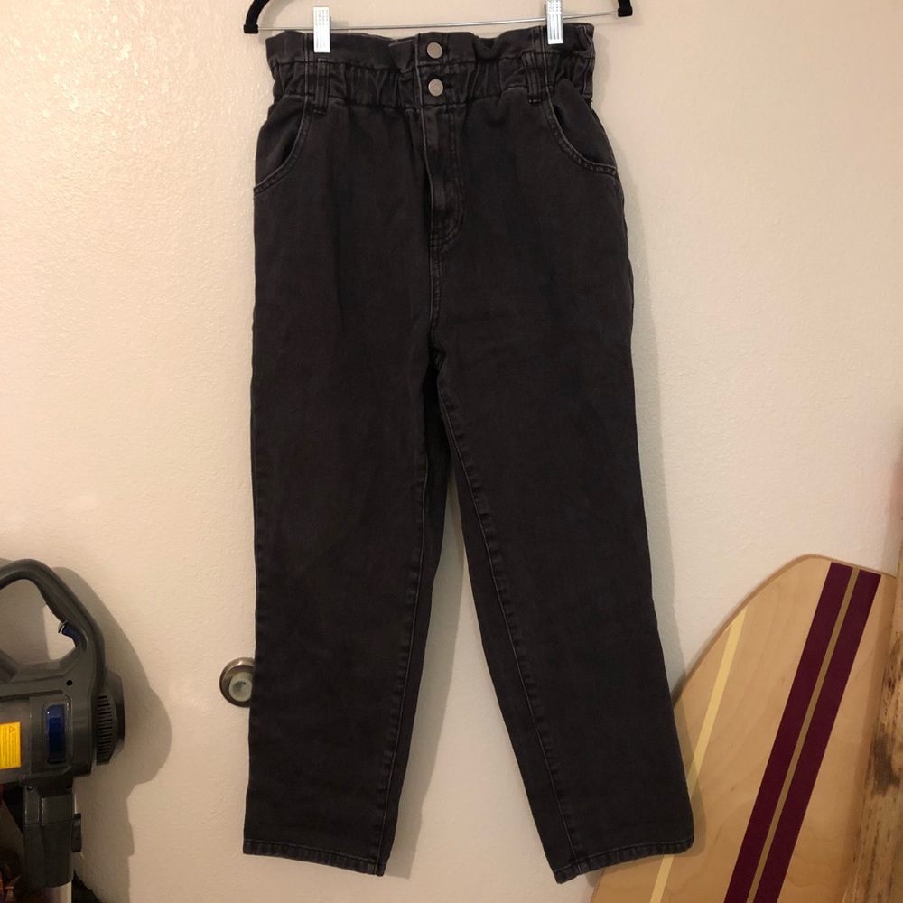 PACSUN Black Paperbag Mom Jeans Size 30